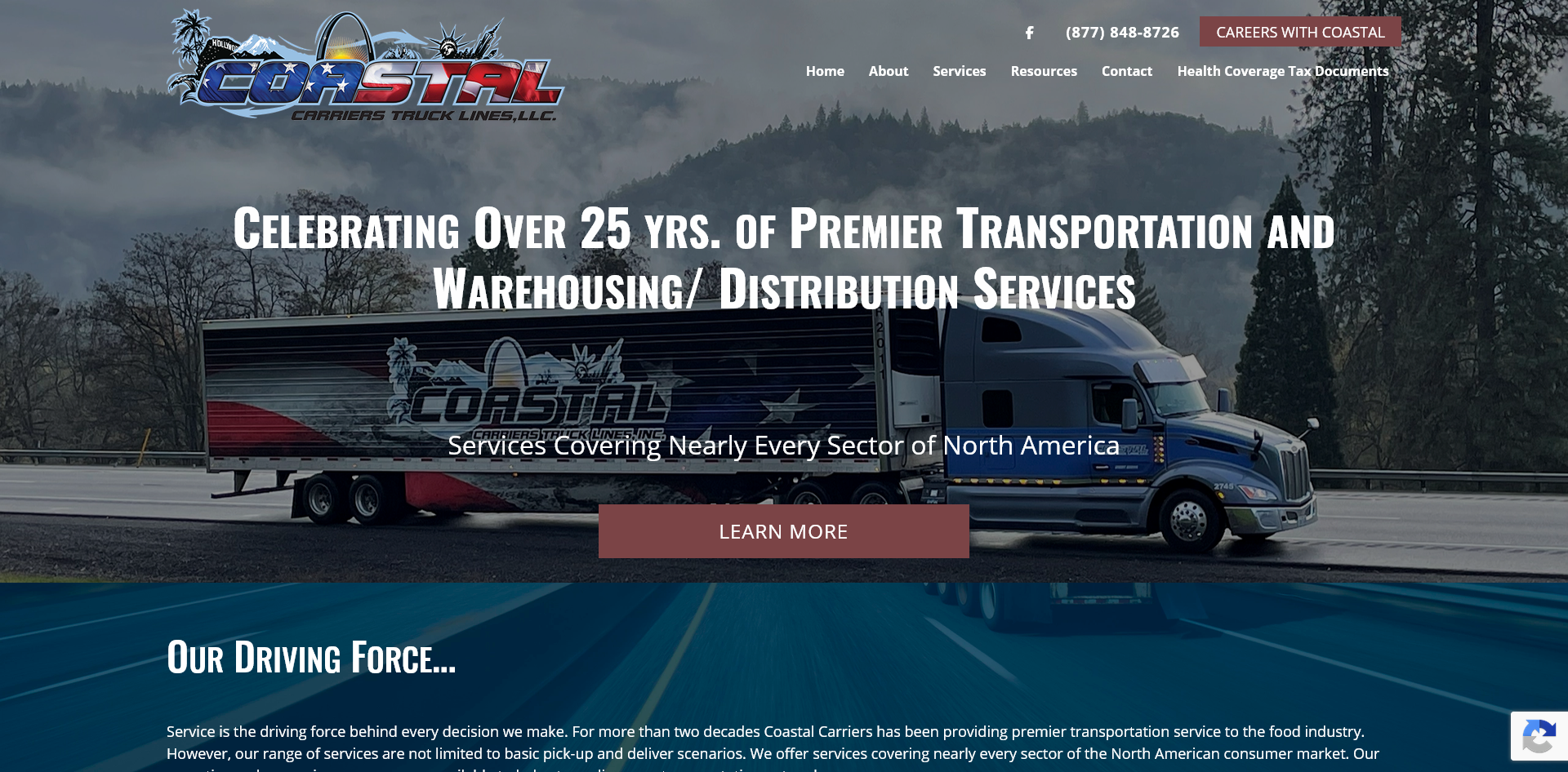 Coastal Carriers website preview